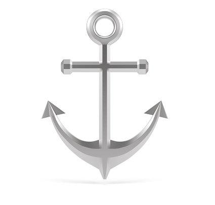 Anchor. Iron 3d rendering illustration isolated on white background