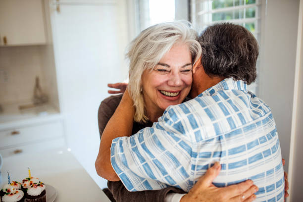 istock Senior couple embracing each other 1127957442