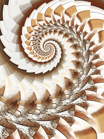 Leaf in a spiral swirl.