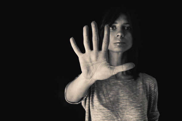 istock Woman making stop gesture with her hand 1127959519