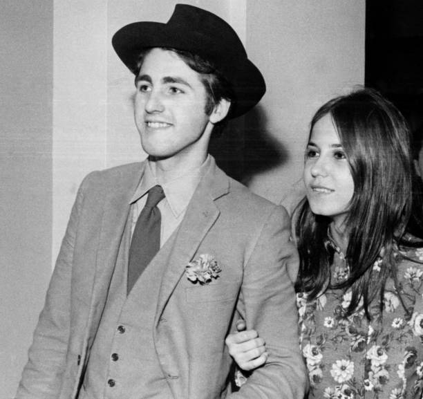 Young Couple in 1970. Black And White.