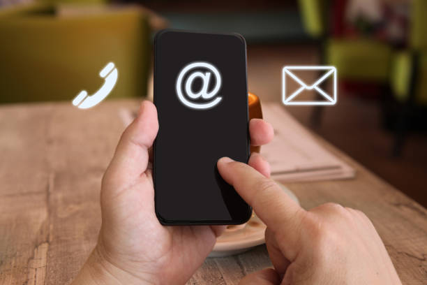 istock Contact us mobile phone app support corporate service information 1127965837