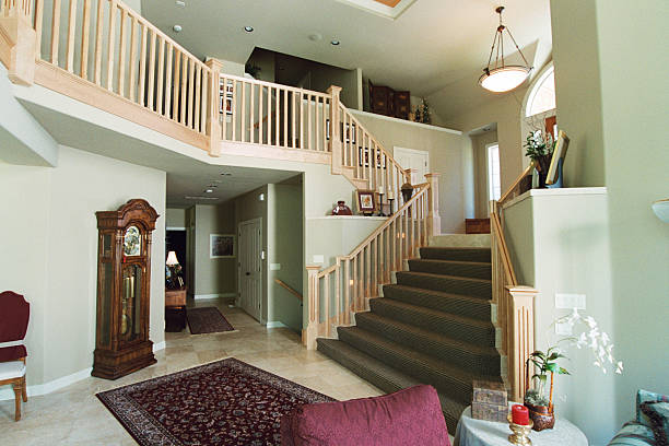 istock Interior view of a Living Room with stairs 112796693