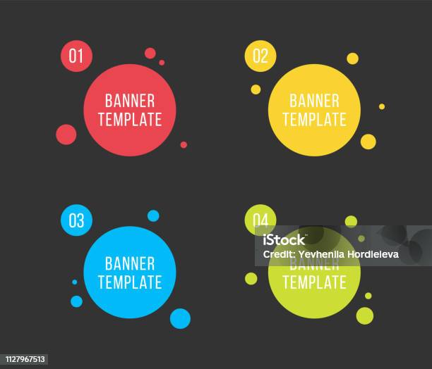 Color Boxes Text Wrapping Creative Vector Illustration Of Colorful Circle Text Boxes Set Isolated ...