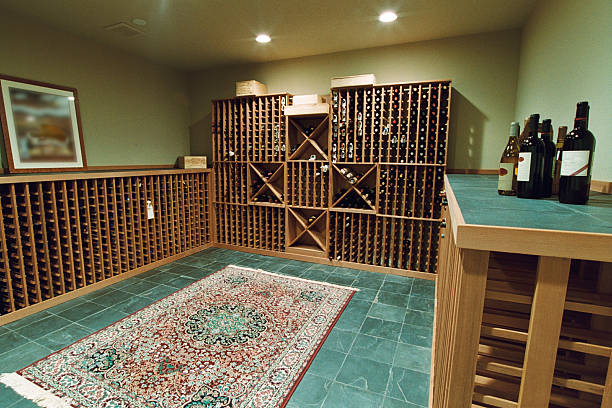 istock Large full view of Wine Cellar with tiled floor 112796753