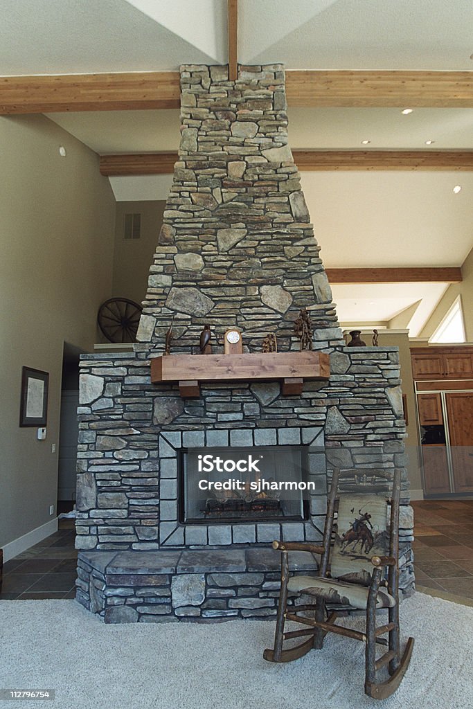 Home rustic fireplace  Arranging Stock Photo