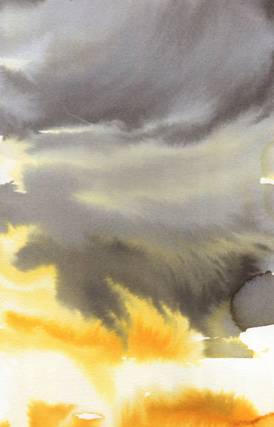 istock Abstract watercolor background in grey and yellow color 1127968400