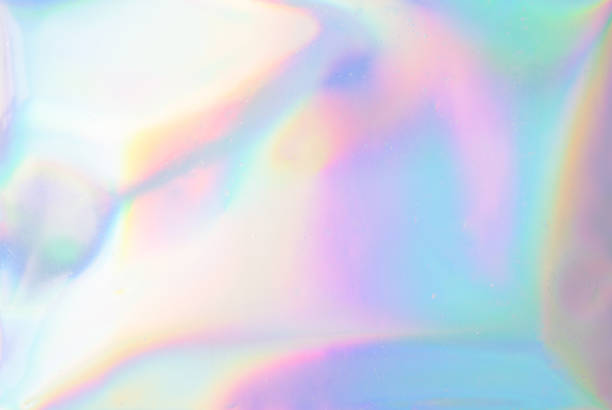 iridescent background. holographic abstract soft pastel colors backdrop. - holographic texture imagens e fotografias de stock