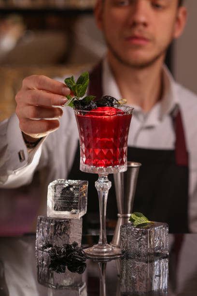 istock Red fresh alcoholic cocktail. Old fashioned cocktail 1127974891