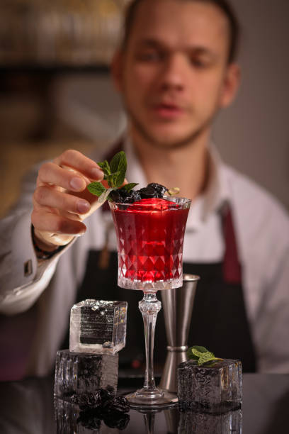 istock Red fresh alcoholic cocktail. Old fashioned cocktail 1127974892