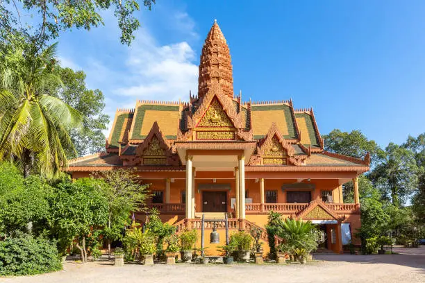Photo of main building of Wat Bo Temple, Siem Reap, Cambodia, Asia