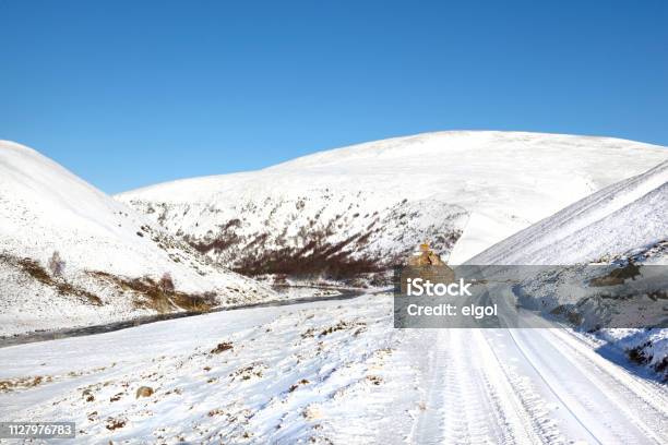Winter In Glen Avon Cairngorms Mountains Scotland Uk Stock Photo - Download Image Now