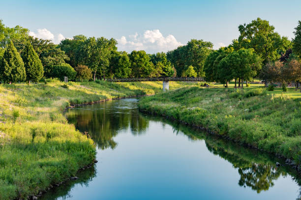 South Fork Zumbro River in Rochester stock photo