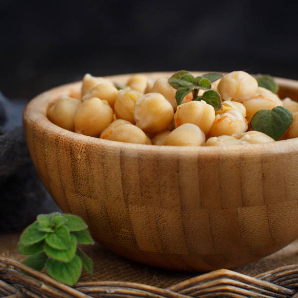 Cooked chickpea stew with vegetables