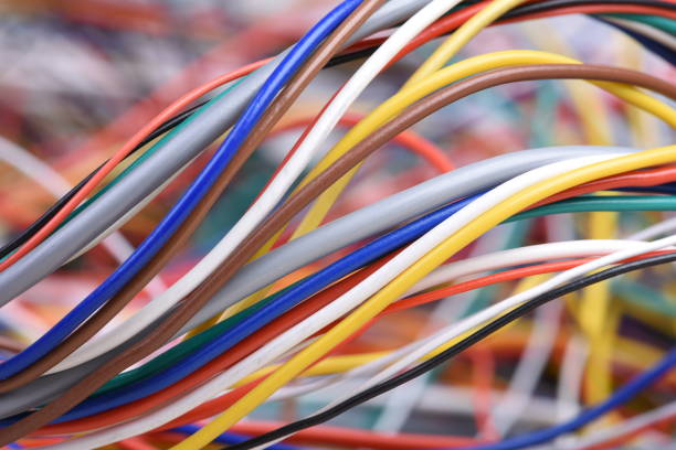 istock Colorful electrical cable used in telecommunication 1127992544