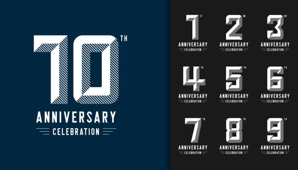 Set of anniversary logotype. Modern anniversary celebration icons. Design for company profile, booklet, leaflet, magazine, brochure, invitation or greeting card. Set of anniversary logotype. Modern anniversary celebration icons. Design for company profile, booklet, leaflet, magazine, brochure, invitation or greeting card. Vector illustration. number 5 vector stock illustrations