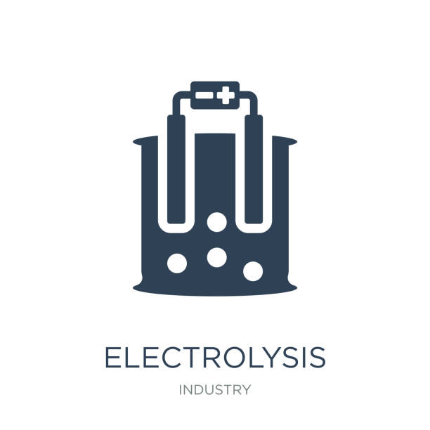 elektrolyse-symbol vektor auf weißem hintergrund, elektrolyse trend - haarentfernung durch elektrolyse stock-grafiken, -clipart, -cartoons und -symbole