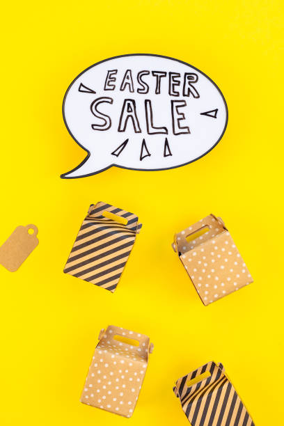 istock Creative Top view holiday Easter Sale Concept 1127995826
