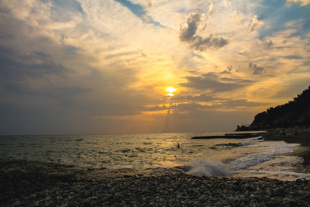 istock Beautiful sunset on the sea. 1127996372