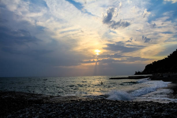 istock Beautiful sunset on the sea. 1127996375