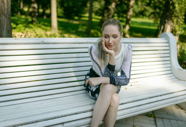 istock Sad lonely woman. 1127999560