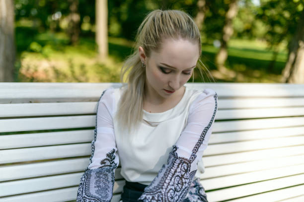 istock Sad lonely woman. 1127999648