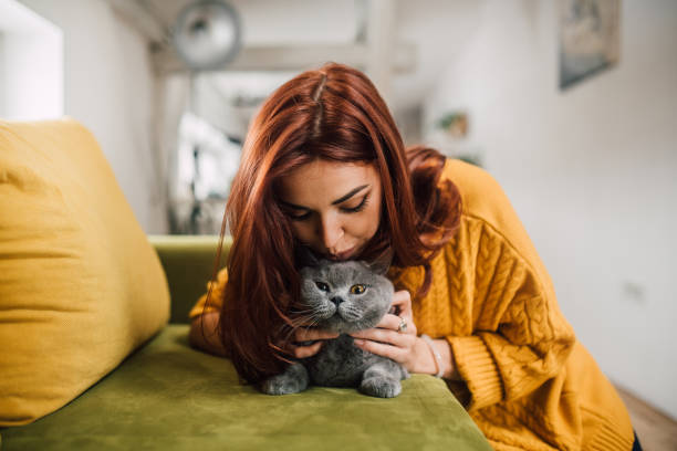 istock Girl kissing cat 1128000669