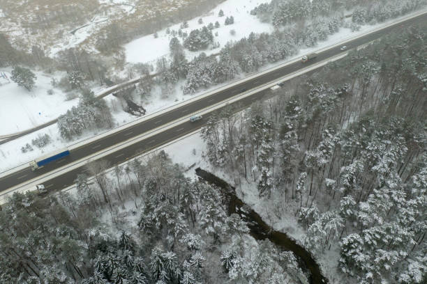 istock Top view of road 1128001630