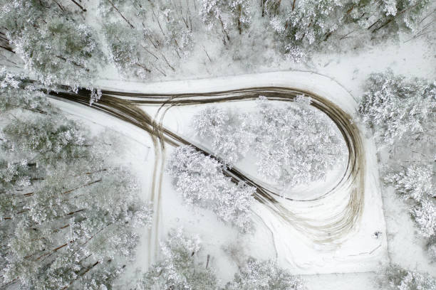 istock Top view of road 1128001638