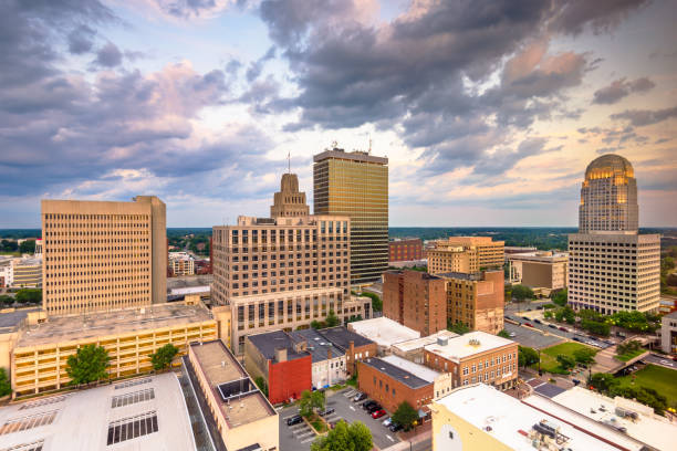 istock Winston-Salem, North Carolina, USA skyline from above 1128002314