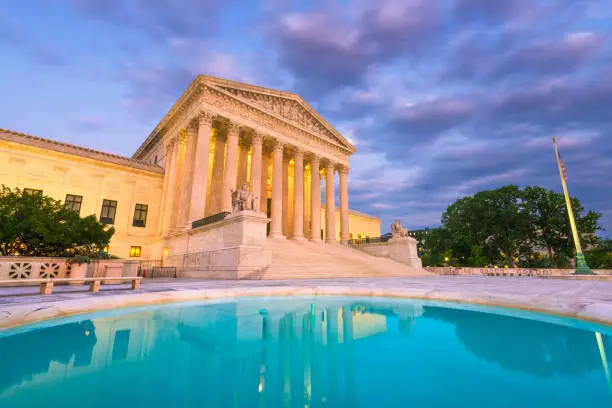 Photo of United States Supreme Court Building in Washington DC, USA.