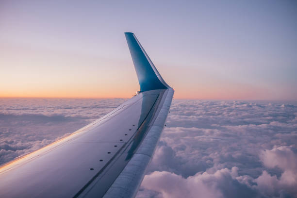 istock Wing of the airplane 1128004287
