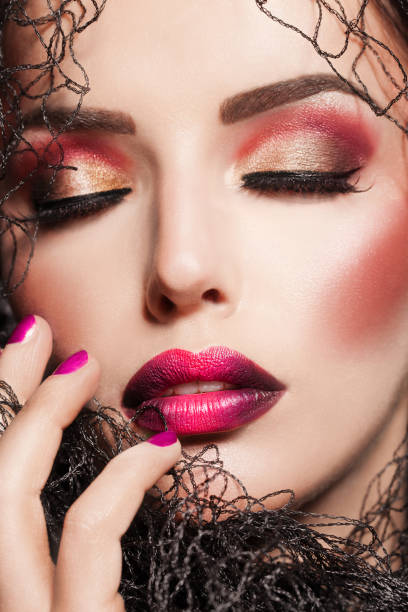 Beautiful Passionate Woman With Creative Make-up And Manicure stock photo