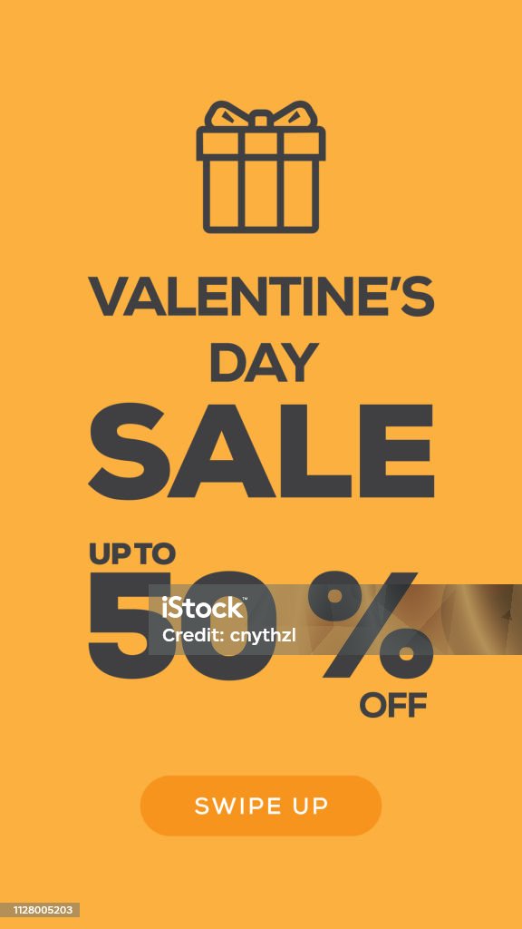 Social Media Stories Page Sale Banner Background-VALENTINE'S DAY SALE Abstract stock vector