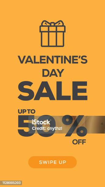 Social Media Stories Page Sale Banner Backgroundvalentines Day Sale Stock Illustration - Download Image Now