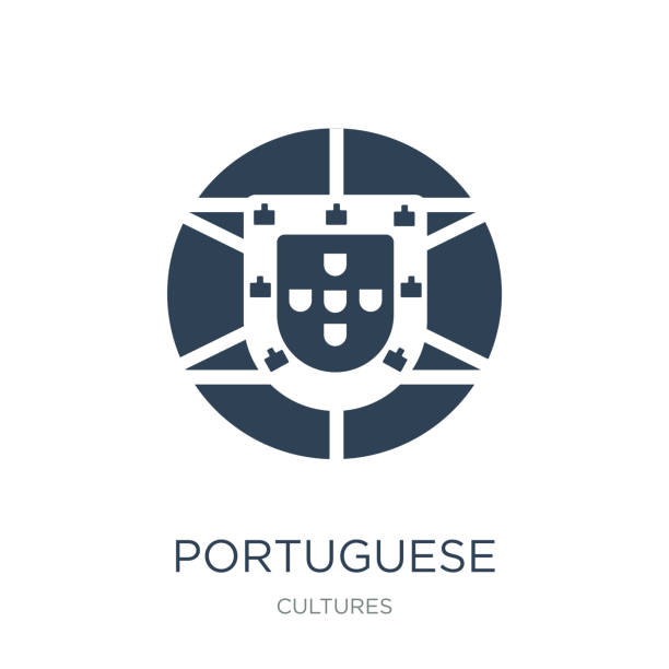 vektor ikon portugis pada latar belakang putih, fi trendi portugis - portugal iberia ilustrasi stok