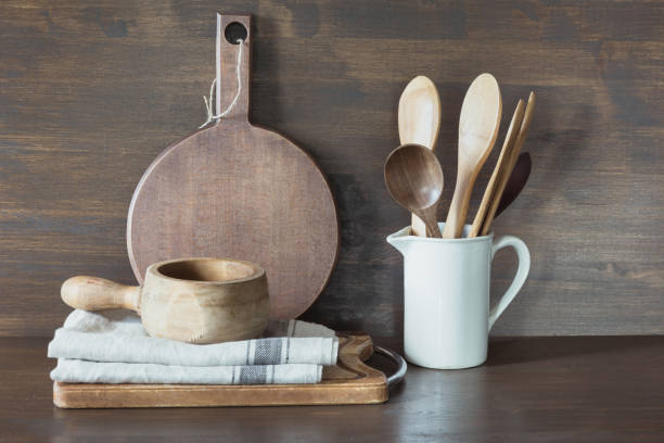 istock Crockery, clayware, white utensils and other different stuff. Kitchen still life. 1128006298