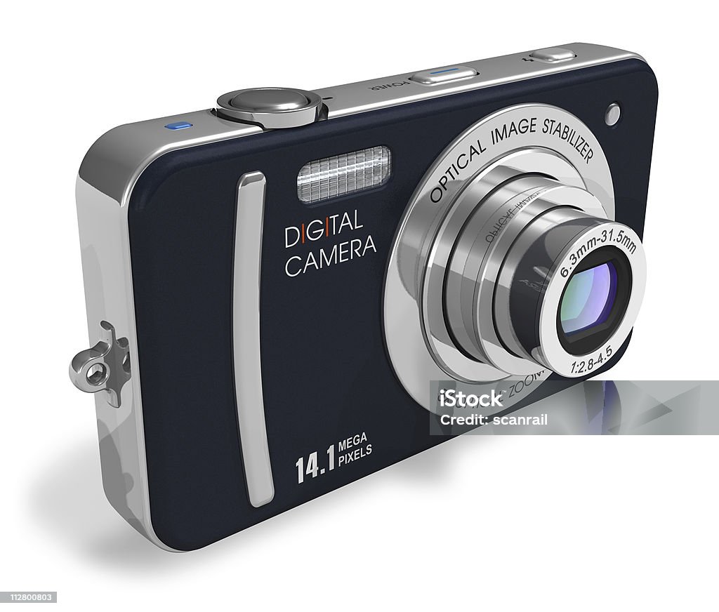 Fotocamera digitale compatta - Foto stock royalty-free di Argentato