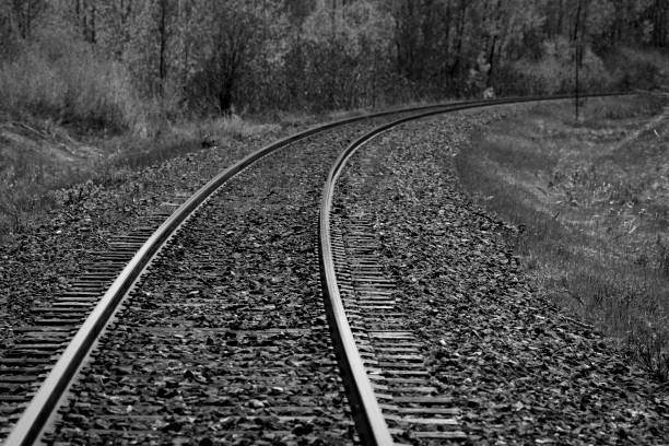 Railway railroad in canada image en noir et blanc stock pictures, royalty-free photos & images