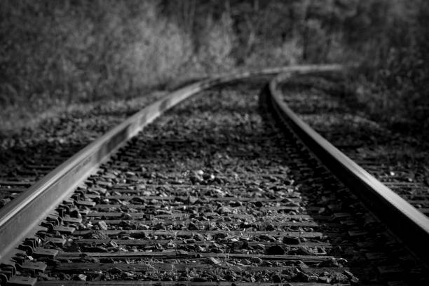 Railway railroad in canada image en noir et blanc stock pictures, royalty-free photos & images