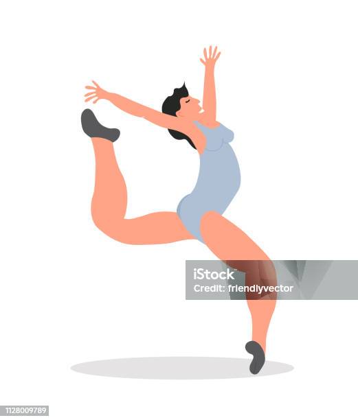 Split Jump Girl Gymnast Creative Vector Illustration Stock Illustration - Download Image Now