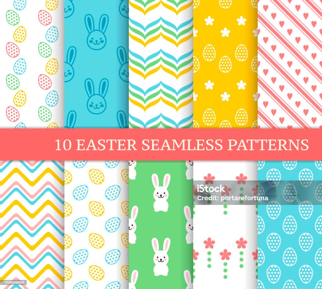 Easter Pattern Texture Ten Different Easter Seamless Patterns Endless Texture For Wallpaper ...