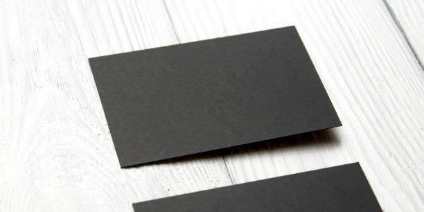 istock Business cards blank. Mockup on color background. Flat Lay. copy space for text 1128017679