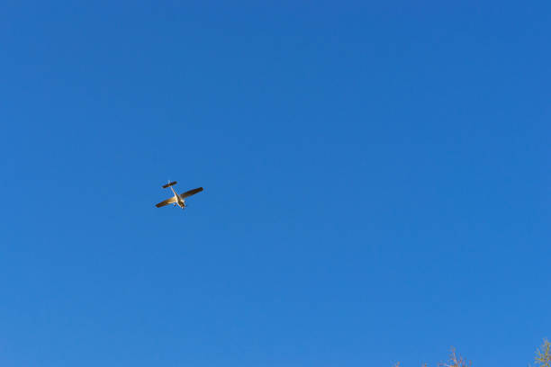 istock Light passenger plane lands at a private airport 1128018996