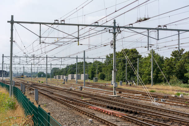 istock Railroad tracks entering Nijmegen 1128021453