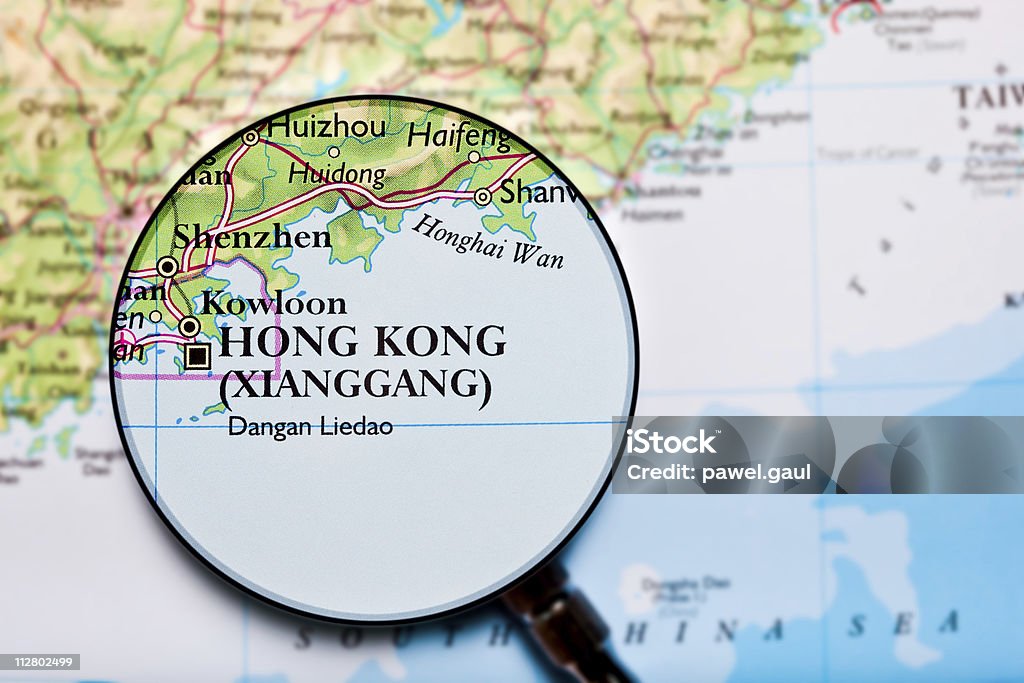 Mapa de Hong Kong, China - Foto de stock de Mapa royalty-free