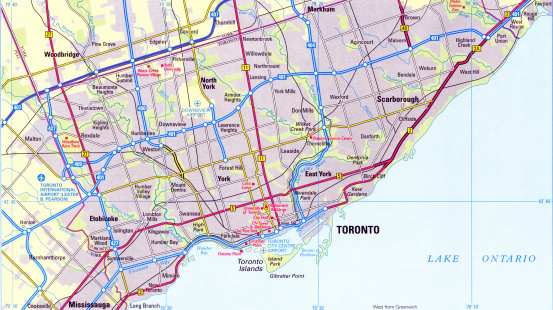 Toronto, Canada map. Source: \