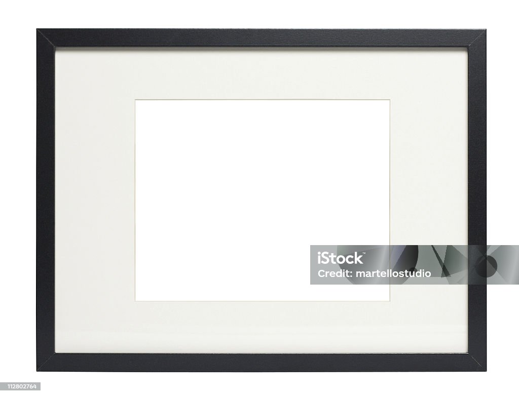 Moderno nero foto frame (con clipping path - Foto stock royalty-free di Colore nero