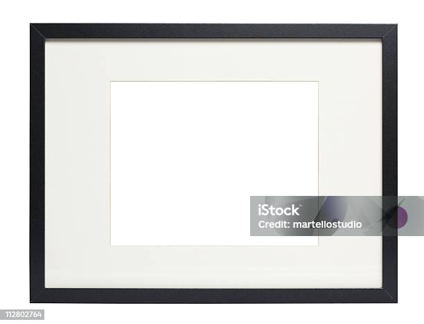 Moderno Nero Foto Frame Con Clipping Path - Fotografie stock e altre immagini di Colore nero - Colore nero, Cornice per foto, Alla moda