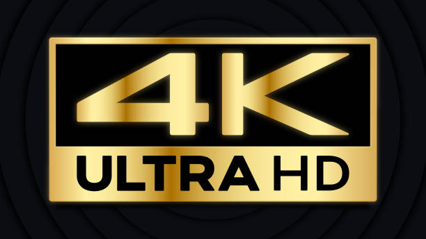 4K Ultra HD Symbol 4K video resolution background default illustration. ultra high definition television stock illustrations